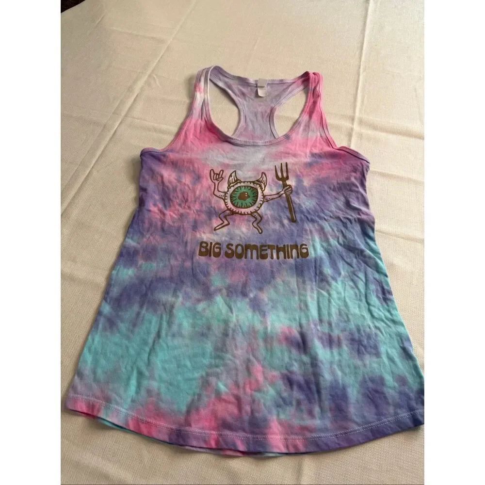 Colortone Big Something Cotton Candy Evil Eye Tie Dye Tank Top Size Large